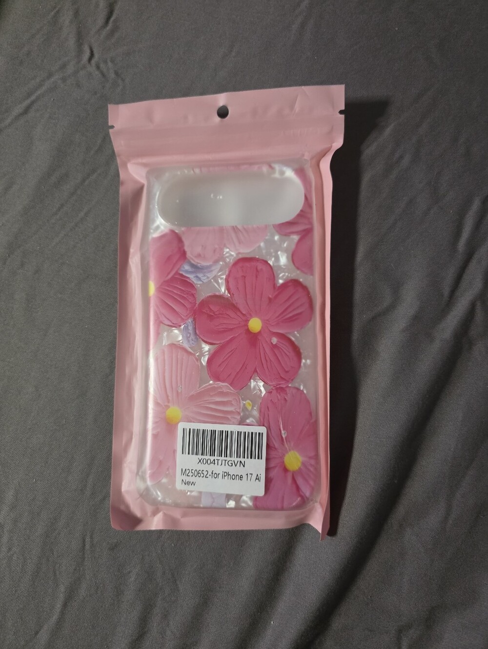 Pink Floral Clear Phone Case for iPhone 17 Air - Pink Flower Design